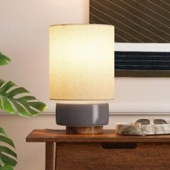 Ceramic Table Lamp with Wood Base - Project 62™