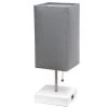Petite Stick Lamp with USB Charging Port and Fabric Shade - Simple Designs Gray -Loca Table Lamps Store unnamed file 1071