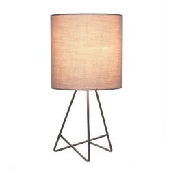 Down To The Wire Table Lamp with Fabric Shade Gray - Simple Designs