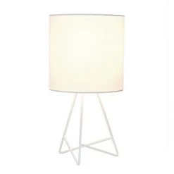 Down To The Wire Table Lamp with Fabric Shade White - Simple Designs