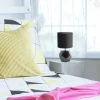 Round Prism Mini Table Lamp with Matching Fabric Shade Black - Simple Designs -Loca Table Lamps Store unnamed file 1119