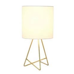 Down To The Wire Table Lamp with Fabric Shade Gold - Simple Designs