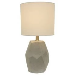 17" Jamison Cement Geo Desk Lamp Gray - Decor Therapy