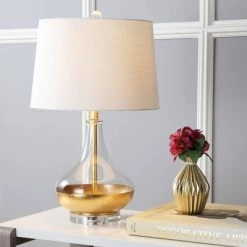 JONATHAN Y 24.5" Glass West Table Lamp (Includes LED Light Bulb) Clear - JONATHAN Y