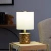 15" The Hive Mini Gilded Silverwood Table Lamp with Shade (Includes CFL Light Bulb) Brushed Gold - Decor Therapy -Loca Table Lamps Store unnamed file 1218