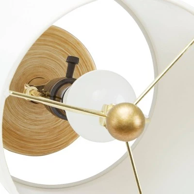 15" The Hive Mini Gilded Silverwood Table Lamp with Shade (Includes CFL Light Bulb) Brushed Gold - Decor Therapy 5 15" The Hive Mini Gilded Silverwood Table Lamp with Shade (Includes CFL Light Bulb) Brushed Gold - Decor Therapy - Image 3