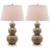 Set of 2 Pamela Triple Gourd Lamp (Includes LED Light Bulb) Taupe - Safavieh -Loca Table Lamps Store unnamed file 1222
