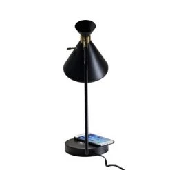 19" Wireless Charging Table Lamp Matte Black - Adesso