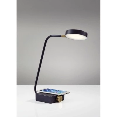 15.5" x 19" Conrad Adessocharge Desk Lamp (Includes LED Light Bulb) Matte Black - Adesso 4 15.5" x 19" Conrad Adessocharge Desk Lamp (Includes LED Light Bulb) Matte Black - Adesso - Image 2