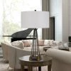 31.25" Metal/Wood Bellewood Table Lamp with Fabric Drum Shade Textured Bronze - Cal Lighting -Loca Table Lamps Store unnamed file 1240