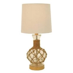 14.5" Justin Coastal Rope Lamp Clear - Decor Therapy