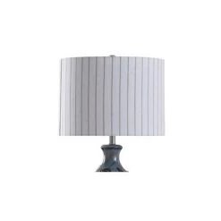 Bampton Embossed Shell Starfish Table Lamp with Rope Detail Drum Shade Blue - StyleCraft