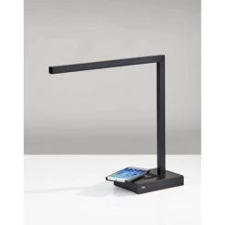 16" Aidan Adessocharge Desk Lamp (Includes LED Light Bulb) Matte Black - Adesso