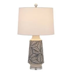 27" Burgin Ceramic Table Lamp with Crystal Base Pearl - Cal Lighting