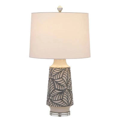 27" Burgin Ceramic Table Lamp with Crystal Base Pearl - Cal Lighting 3 27" Burgin Ceramic Table Lamp with Crystal Base Pearl - Cal Lighting
