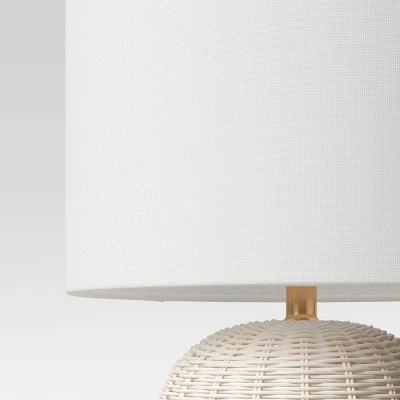 Rattan Table Lamp White (Includes LED Light Bulb) - Threshold™ 5 Rattan Table Lamp White (Includes LED Light Bulb) - Threshold™ - Image 3