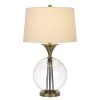 30.5 " Glass and Metal Table Lamp with Hardback Taper Drum Linen Shade Antique Brass - Cal Lighting -Loca Table Lamps Store unnamed file 1307