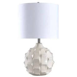 Naxos Ceramic Table Lamp White - StyleCraft