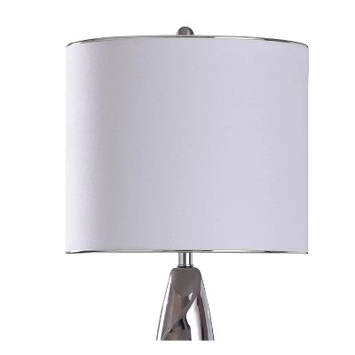 Guildford Fluid Design Table Lamp with Acrylic Accent Drum Shade Silver - StyleCraft 3 Guildford Fluid Design Table Lamp with Acrylic Accent Drum Shade Silver - StyleCraft