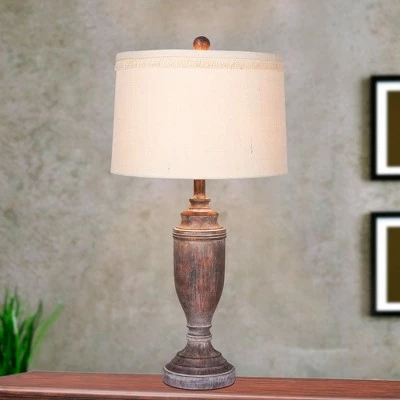 Distressed Formal Resin Table Lamps in Cottage Antique Brown - Fangio Lighting 3 Distressed Formal Resin Table Lamps in Cottage Antique Brown - Fangio Lighting