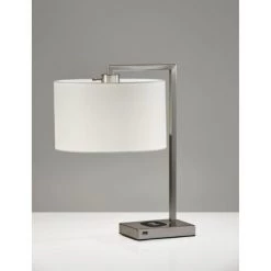 21.25" Austin Adessocharge Table Lamp Medium Silver - Adesso