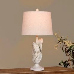 2pk Island Palm Resin Table Lamps White - Fangio Lighting