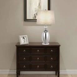 30.25" Perth Glass Table Lamp Gray - Cal Lighting