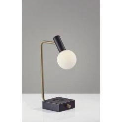 17.5" Windsor Adessocharge Desk Lamp (Includes LED Light Bulb) Matte Black - Adesso