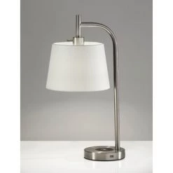 25" Wireless Charging Table Lamp Medium Silver - Adesso
