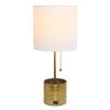Hammered Metal Organizer Table Lamp with USB Charging Port and Fabric Shade - Simple Designs Pink -Loca Table Lamps Store unnamed file 1415