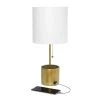 Hammered Metal Organizer Table Lamp with USB Charging Port and Fabric Shade - Simple Designs Pink -Loca Table Lamps Store unnamed file 1419