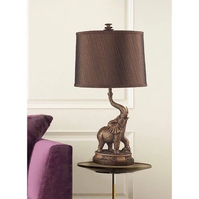 26.5" Novelty Metal Table Lamp with Elephant Base Brown - Ore International 4 26.5" Novelty Metal Table Lamp with Elephant Base Brown - Ore International - Image 2
