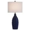 Large Round Transitional Dimpled Moulded Table Lamp Blue - StyleCraft -Loca Table Lamps Store unnamed file 1481