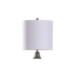 Rochford Textured Glass Table Lamp with Drum Shade Antique Brass - StyleCraft