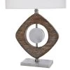 Glass/Marble Disc Framed by Wood Moulded Table Lamp with Marble Base - StyleCraft -Loca Table Lamps Store unnamed file 1503