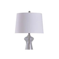 Allen Seeded Glass Table Lamp with Tapered Drum Shade Clear - StyleCraft