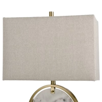 Steel Ring Table Lamp with Marble Insert Accent White - StyleCraft 4 Steel Ring Table Lamp with Marble Insert Accent White - StyleCraft - Image 2