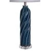 Cylindrical Table Lamp with Diagonal Texture and Acrylic Base Blue - StyleCraft -Loca Table Lamps Store unnamed file 1530