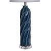 Cylindrical Table Lamp with Diagonal Texture and Acrylic Base Blue - StyleCraft -Loca Table Lamps Store unnamed file 1533