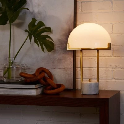 Threshold Designed W/Studio McGee Milk Glass Dome Task Table Lamp White - Threshold™ designed with Studio McGee 4 Threshold Designed W/Studio McGee Milk Glass Dome Task Table Lamp White - Threshold™ designed with Studio McGee - Image 2