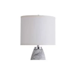St. Austell Swirl Glass Table Lamp with Drum Shade Gray - StyleCraft