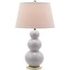 28" Pamela Triple Gourd Ceramic Lamp White (Includes CFL Light Bulb) - Safavieh -Loca Table Lamps Store unnamed file 1578