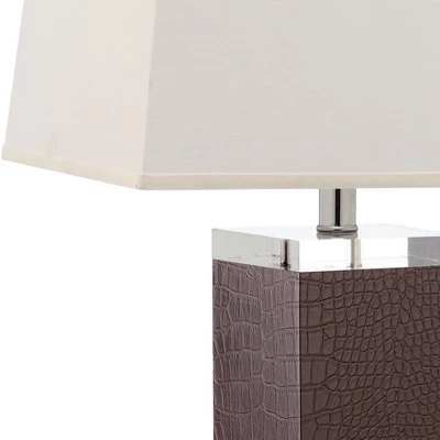 (Set of 2) 27" Deco Leather Table Lamp Brown (Includes CFL Light Bulb) - Safavieh 5 (Set of 2) 27" Deco Leather Table Lamp Brown (Includes CFL Light Bulb) - Safavieh - Image 3