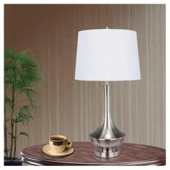 Fangio Lighting Metal Table Lamp - Brushed Steel (30")