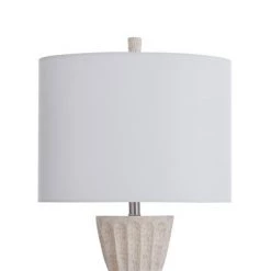 Transitional Ivory Hammered Texture Moulded Table Lamp White - StyleCraft