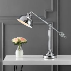 JONATHAN Y 22" Metal/Crystal Giselle Task Lamp (Includes LED Light Bulb) Silver - JONATHAN Y