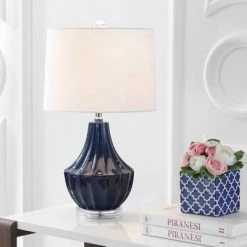 JONATHAN Y 24.5" Ceramic Dallas Table Lamp (Includes Energy Efficient Light Bulb) - JONATHAN Y Blue