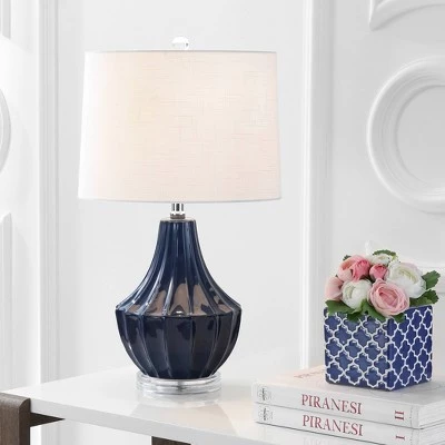 JONATHAN Y 24.5" Ceramic Dallas Table Lamp (Includes Energy Efficient Light Bulb) - JONATHAN Y Blue 3 JONATHAN Y 24.5" Ceramic Dallas Table Lamp (Includes Energy Efficient Light Bulb) - JONATHAN Y Blue