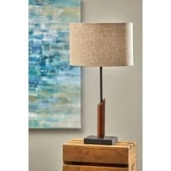 Ethan Table Lamp Black/Walnut - Adesso