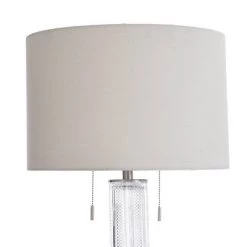 Textured Glass Column Table Lamp with Accent White - StyleCraft
